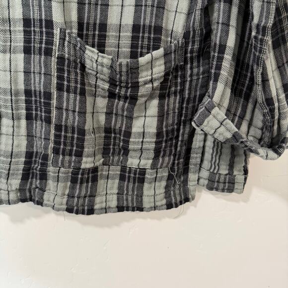 CP Shades Shirt Button Down 100% Cotton Blue Green Medium Lagenlook - Picture 5 of 10